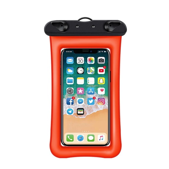 Blasgw Universal Phone Pouch IPX8 Phone Case For Beach Underwater Cellphone Dry Bag With Lanyard Fits All Phones Up To 7.2IN Orange
