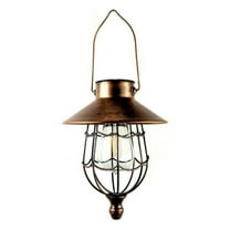 Blasgw Vintage-Style Solar Lanterns Hanging Metal Design for Warm White Garden, Patio, Yard, and Tree Lighting Bronze