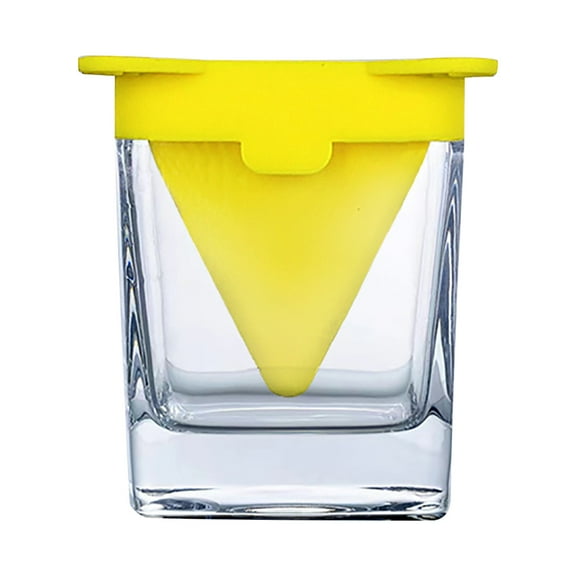 Blasgw Whiskey Wedge Glass Set: Artful Spirit Enjoyment with Unique Ice Form for Perfect Chill and Preservation of Flavor. Yellow