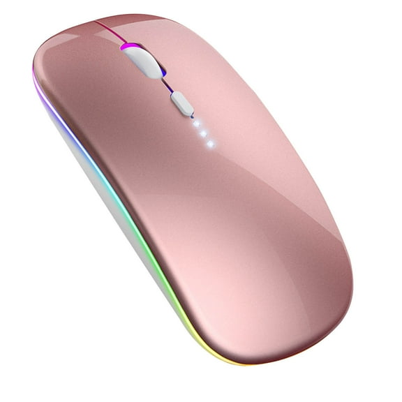 Blasgw Wireless Charging Mute Bluetooth Mode Mouse Laptop 2.4G+BT5.2 Wireless Mouse Rose Gold