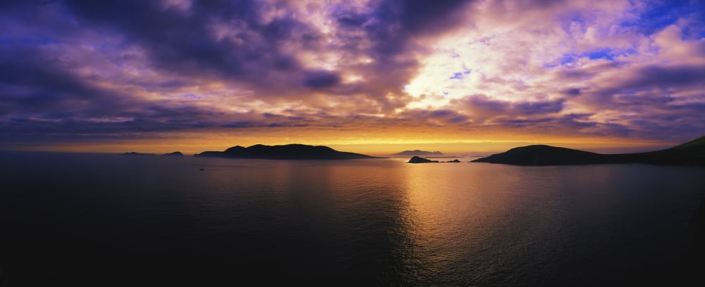 Blasket Islands Dingle Peninsula Co Kerry Ireland Atlantic Coast Of Ireland Canvas Art - The Irish Image Collection Design Pics (44 x 18)