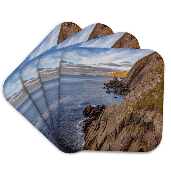 3drose, Blasket Islands from Dunmore Head on the Dingle Peninsula, Ireland, Set of 4 Coasters - Soft