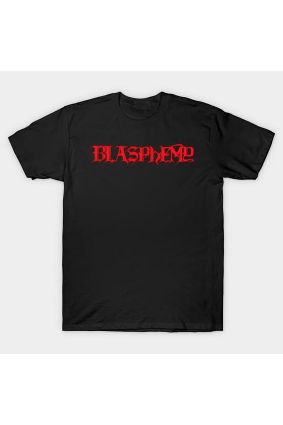 Blasphemy Red Logo Funny Extreme Metal Typography Retro Black Passing Band G4903 T-Shirt, for men and women, Up to Size 5XL