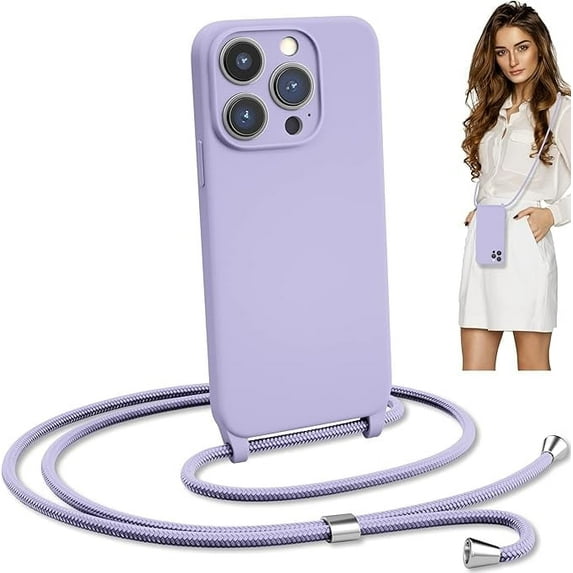 Blaspins Crossbody Lanyard Strap Case for iPhone 15 Plus, 6.7 inch 150 cm Strap