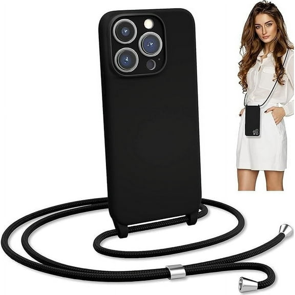 Blaspins Crossbody Lanyard Strap Case for iPhone 15 Pro Max, 6.7 inch 150 cm Strap