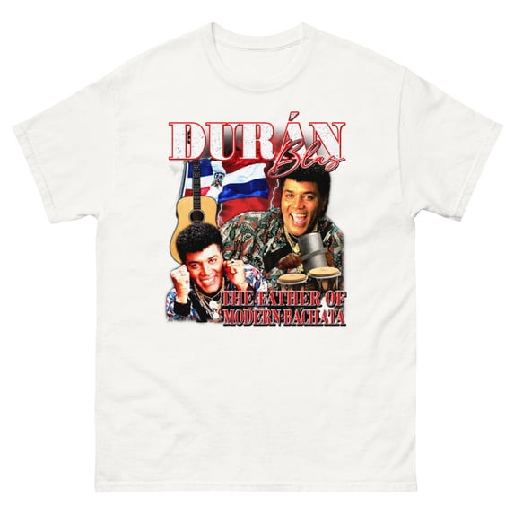 Blass bachata Duran Dominicana tribute classic tee t-shirt (White, M)