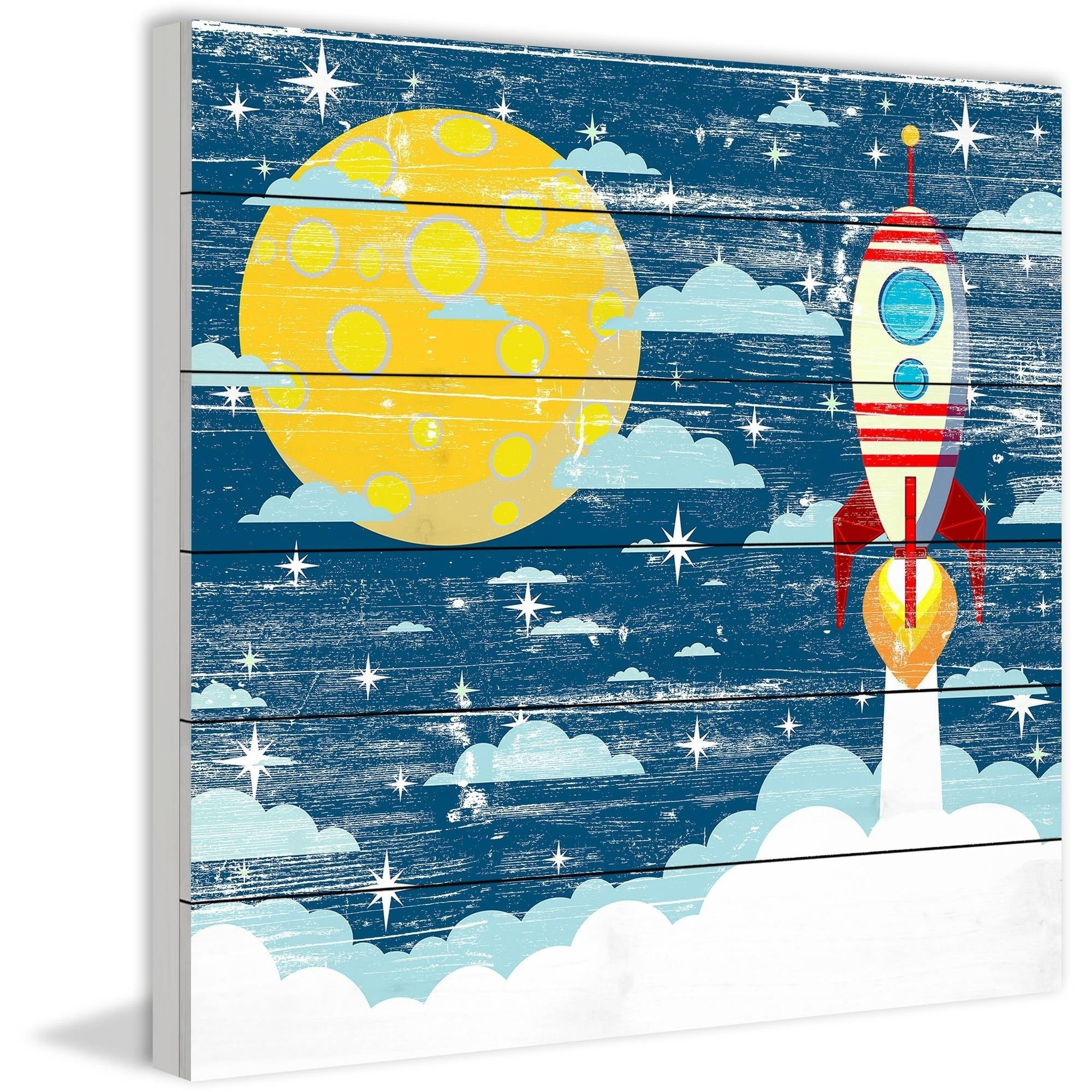 "Blast Away" Painting Print on White Wood