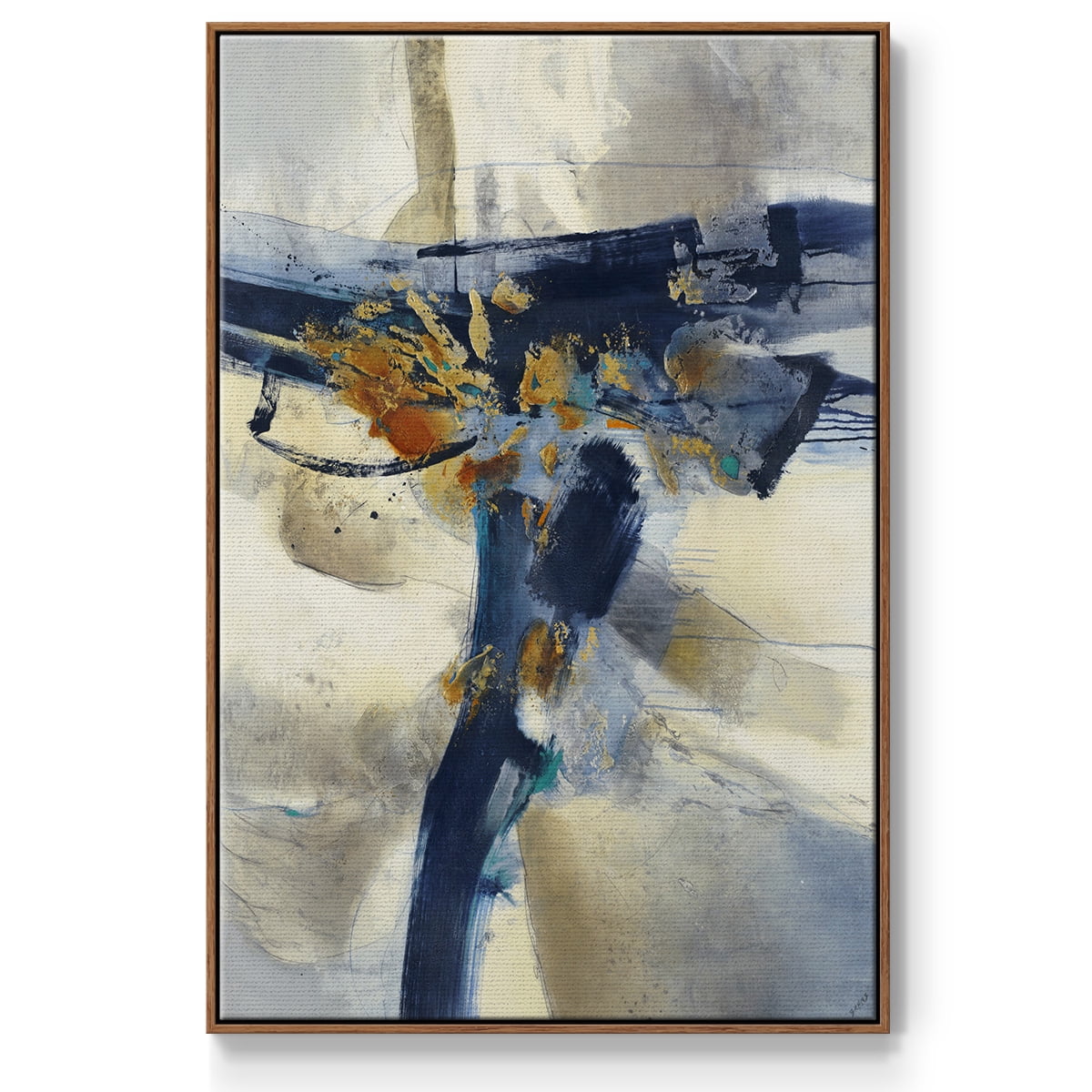 Blast Framed Premium Gallery Wrapped Canvas - Ready to Hang - 25 x 37 - Walnut Floating Frame