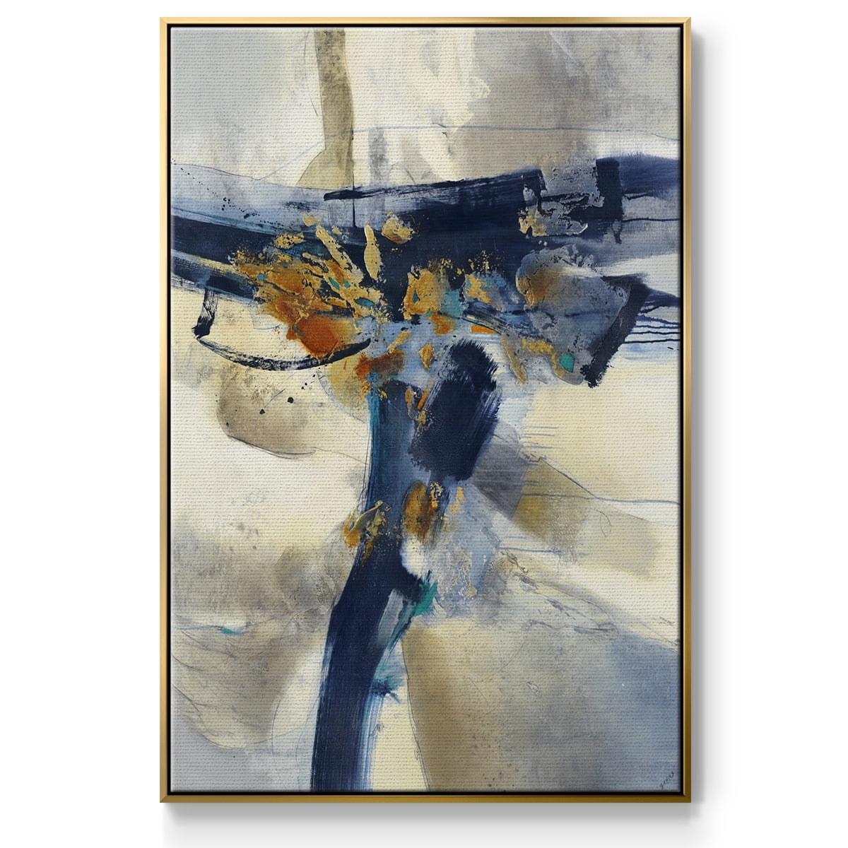Blast Framed Premium Gallery Wrapped Canvas - Ready to Hang - 27 x 41 - Gold Floating Frame