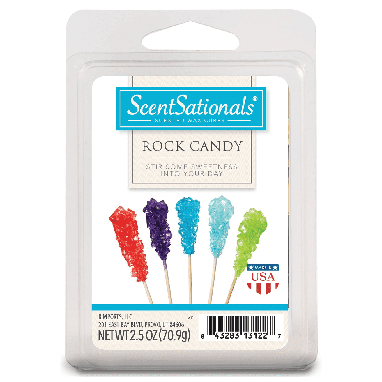 Blast From The Past Collection: Rock Candy Scented Wax Melts, ScentSationals, 2.5 Oz (1-Pack)