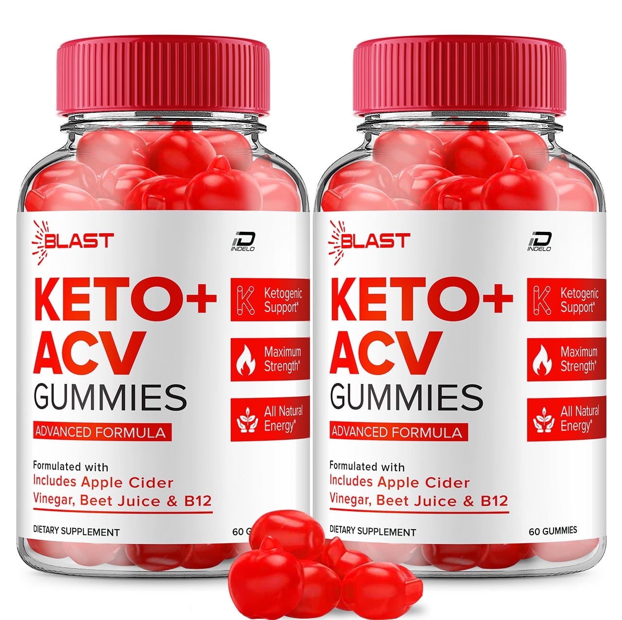 Blast Keto ACV Gummies Supplement  Blast ACV Gummy Apple Cider Vinegar 1000MG, 2 Pack, 120 Gummies