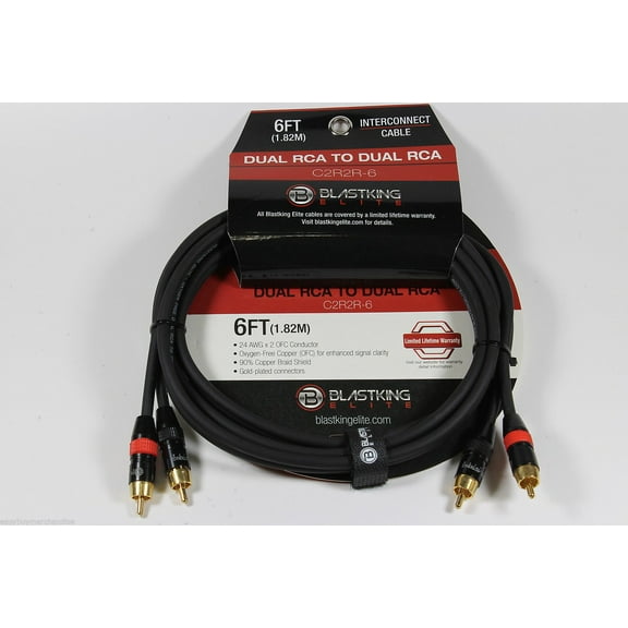 Blastking C2R2R-6 6 ft. Dual RCA to Dual RCA Cable