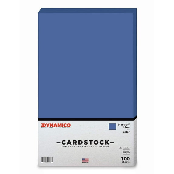 Blast-Off Blue 8.5 x 14" Cardstock Paper - Legal/Menu Size - for Cards, Invitations, Award, Menus, and Stationery Printing | Medium weight 65 LB (175 gsm) Cover Card Stock | 100 Sheets Per Pack