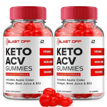 Blast Off Keto ACV Gummies Supplement - Blast Keto ACV Gummy Apple Cider Vinegar 1000MG, 2 Pack, 120 Gummies