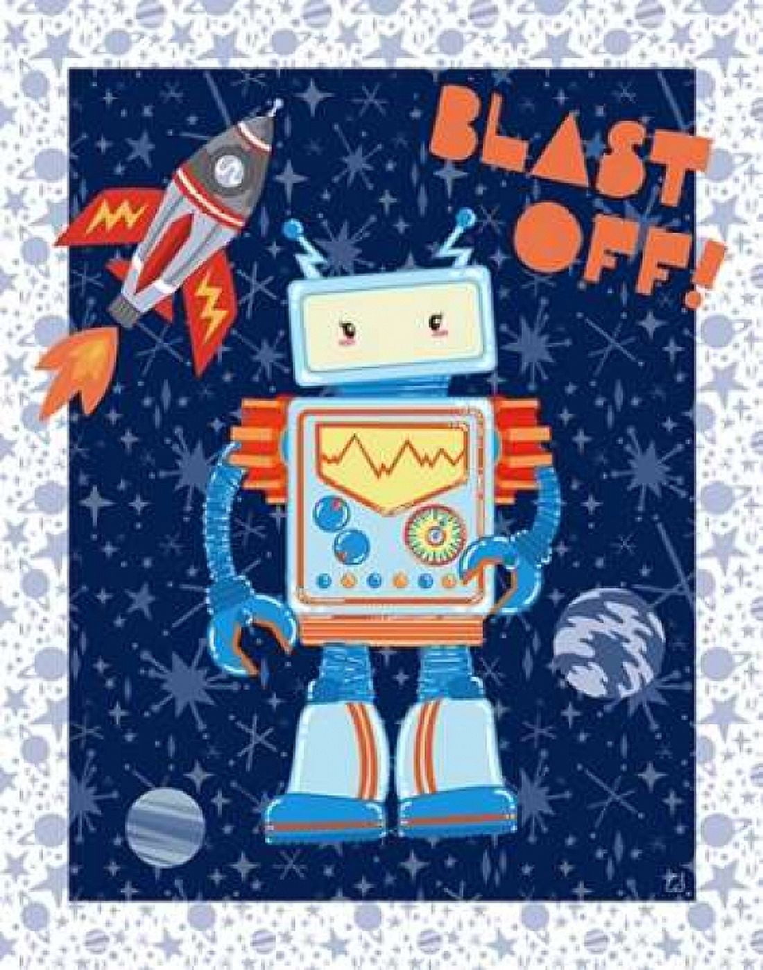 Blast Off Robot Canvas Art - Christina Skapriwsky (22 x 28)