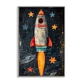 thumbnail image 1 of Stupell Industries Blast Off Rocketship Gray Framed Giclee Art, design by Creative Studio, 30 x 20, 1 of 8