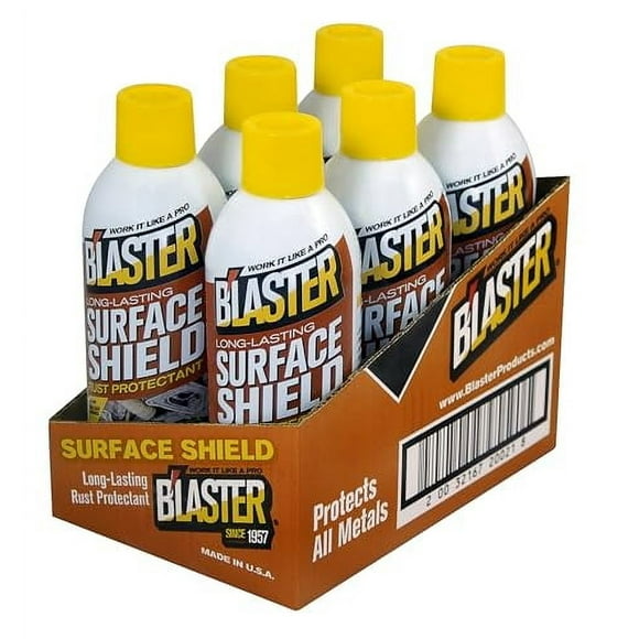 Blaster Surface Shield Complete Corrosion Protection for Long Lasting Automotive Rust Inhibiting Undercoating Applications, 12 oz Aerosol Can, Pack of 6 Spray Cans