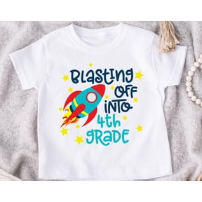 Blasting Off Into 1st 2nd 3rd 4th 5th Grade Shirt Boys Back to School Kinder T Shirt Rocke