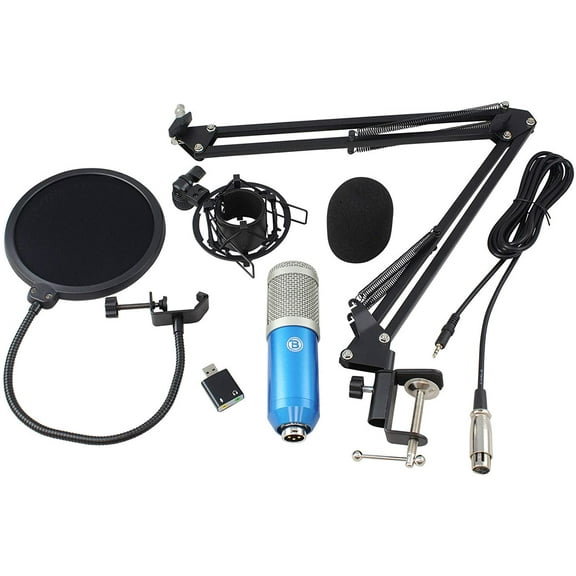 Blastking IP-MIC KIT-BLU Cardioid Condenser Microphone for podcasts Broadcasting - Blue