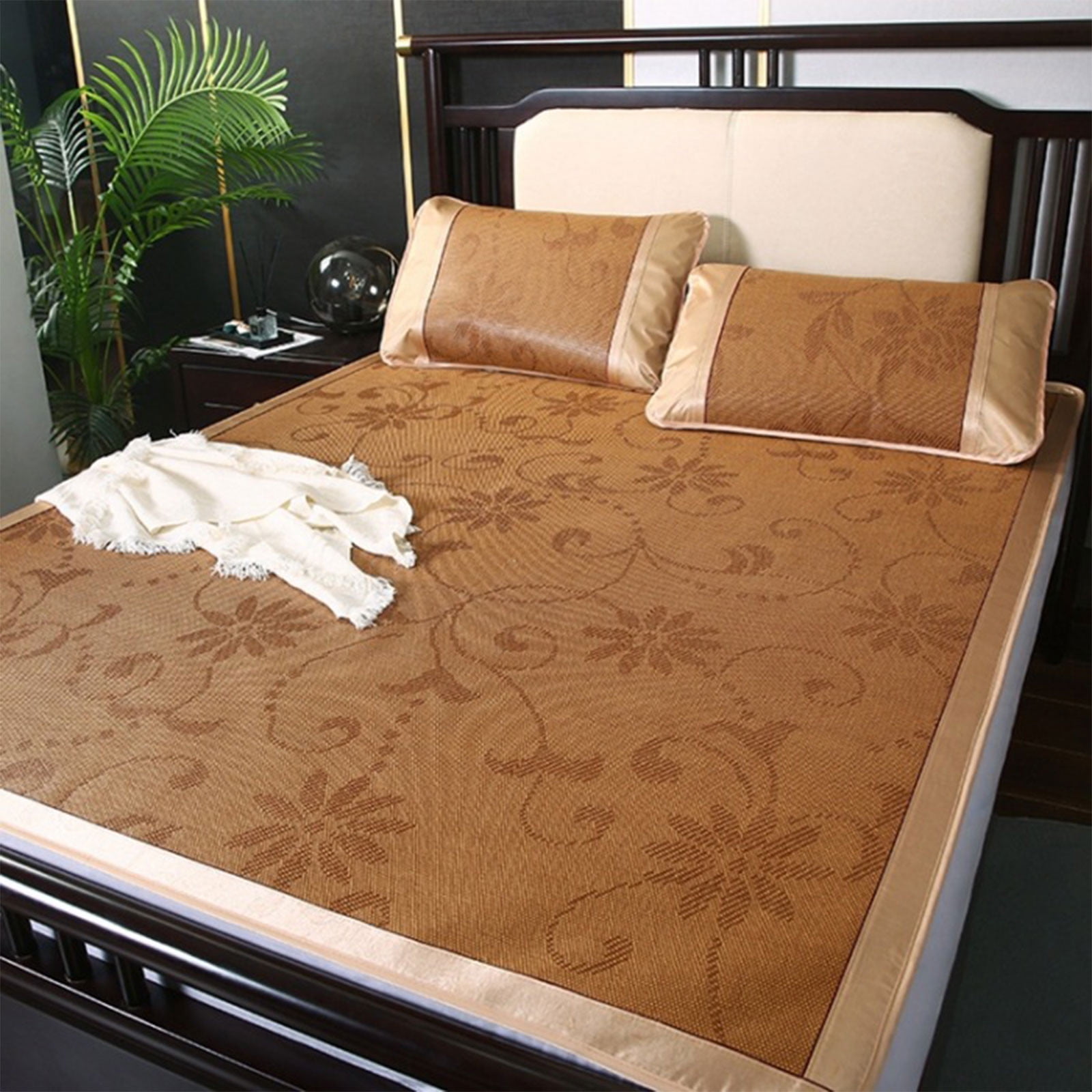 Blateno 1.5X2m Summer Bamboo Sleeping Mat Summer Cooling Sleeping Pad Foldable Rattan Mattress Cool Pad Cooling Bed Summer Bedding Double Sided Use for Home School Dormitory Single Walmart