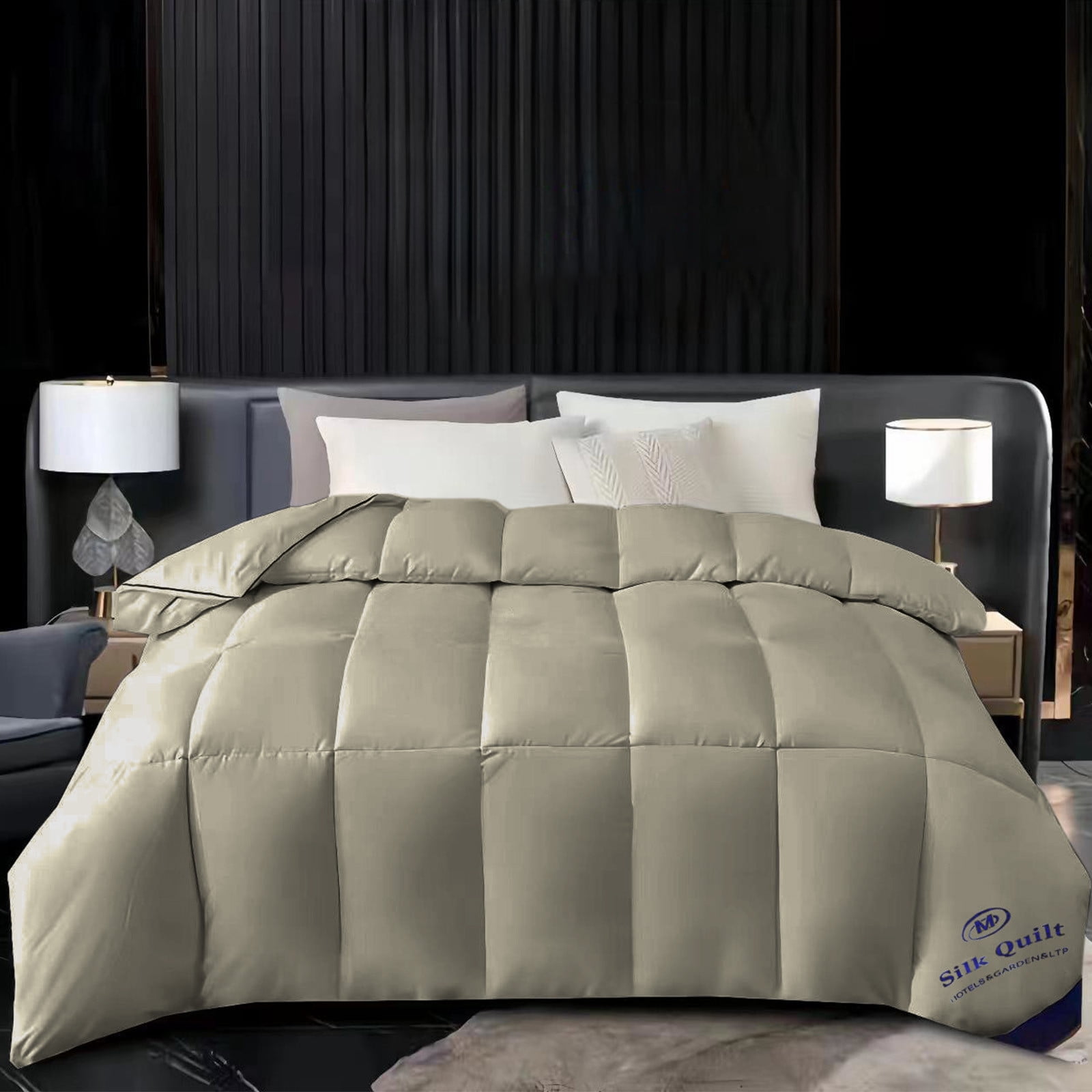 Blateno 200x150cm Thickened Winter Quilt for Spring And Fall Summer, Winter Warm, Machine Washable, All Season, Hotel Duvet White Down Warm Quilt, White Gray Blue Yellow