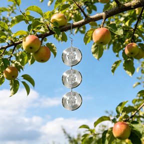 Blateno 3-9 Pack Hamsa Hand Stainless Steel Reflective Wind Chime Bird Repeller, Wind Rotating Mirror Flash Bird Deterrent, Battery-Free Outdoor Bird Scarer for Orchard Garden Balcony Vegetable Plot