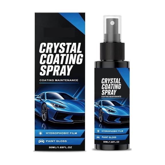 Blateno 50ml 3 In 1 Car Crystal Coating Spray, Nano Ceramic Hydrophobic Polish Spray, Waterless Wash Scratch Repair Gloss Enhancer Protection for All Auto Paint Glass Wheels
