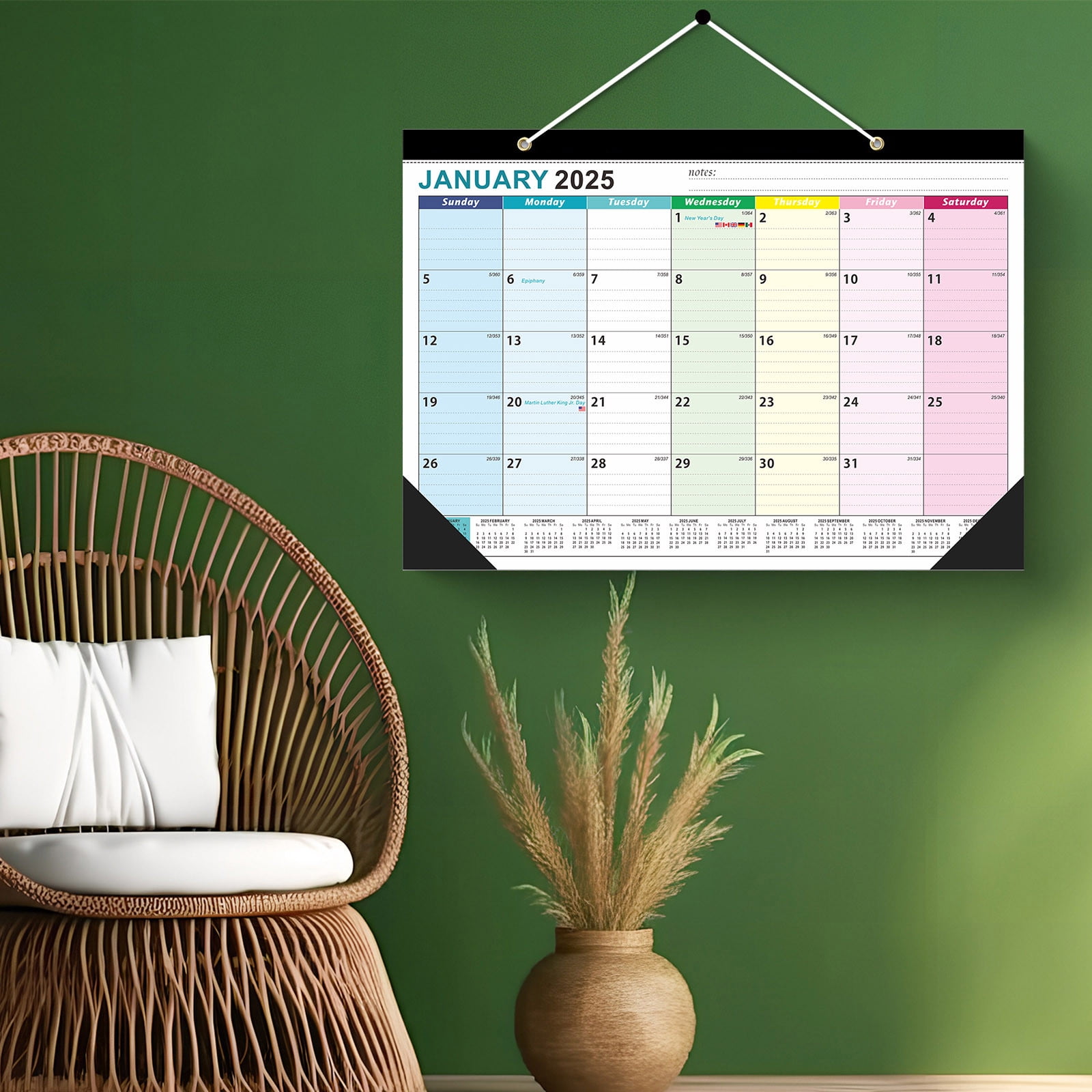 Blateno Desk Calendar 18 Month Countdown English Desktop, Desk