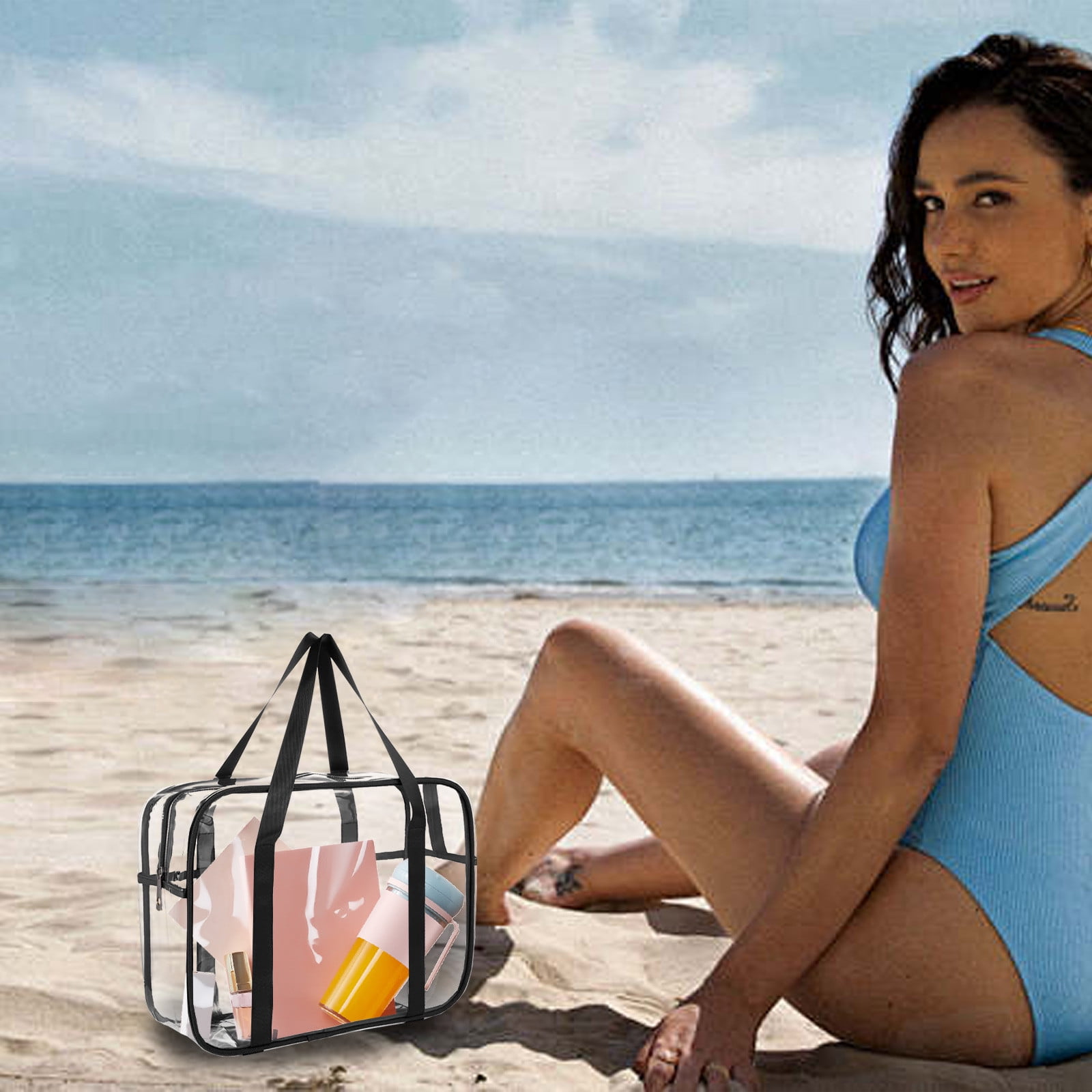 Blateno Fasrom Large Mesh Beach Bag with Zipper Bottom Oversized Beach Bag Tote with Wet Dry Separation for Pool or Beach Travel Grocery Storage Net Bag Walmart