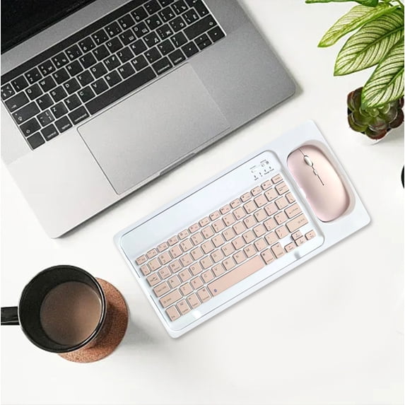 Blateno Keyboard and Mouse Wireless Combo 2.4GHz, Compact Cordless Computer Keyboard and Mouse Set, Silent Wireless Keyboard and Mouse, Lag-Free for Computer, Laptop, PC, Windows, Chrome OS