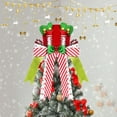 Blateno New Christmas Tree Ornaments Tree Top Star Striped Bow Tree Hat