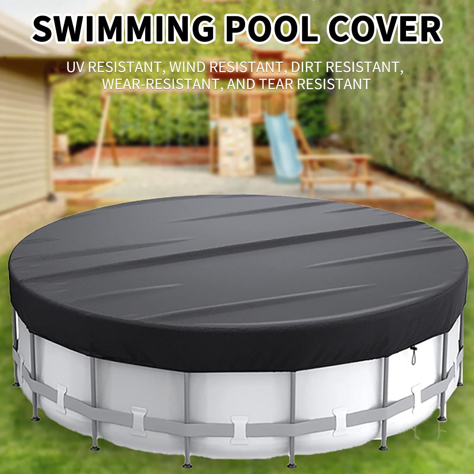 Blateno Round Inflatable Above Ground Pool Cover, Outdoor Swimming Pool