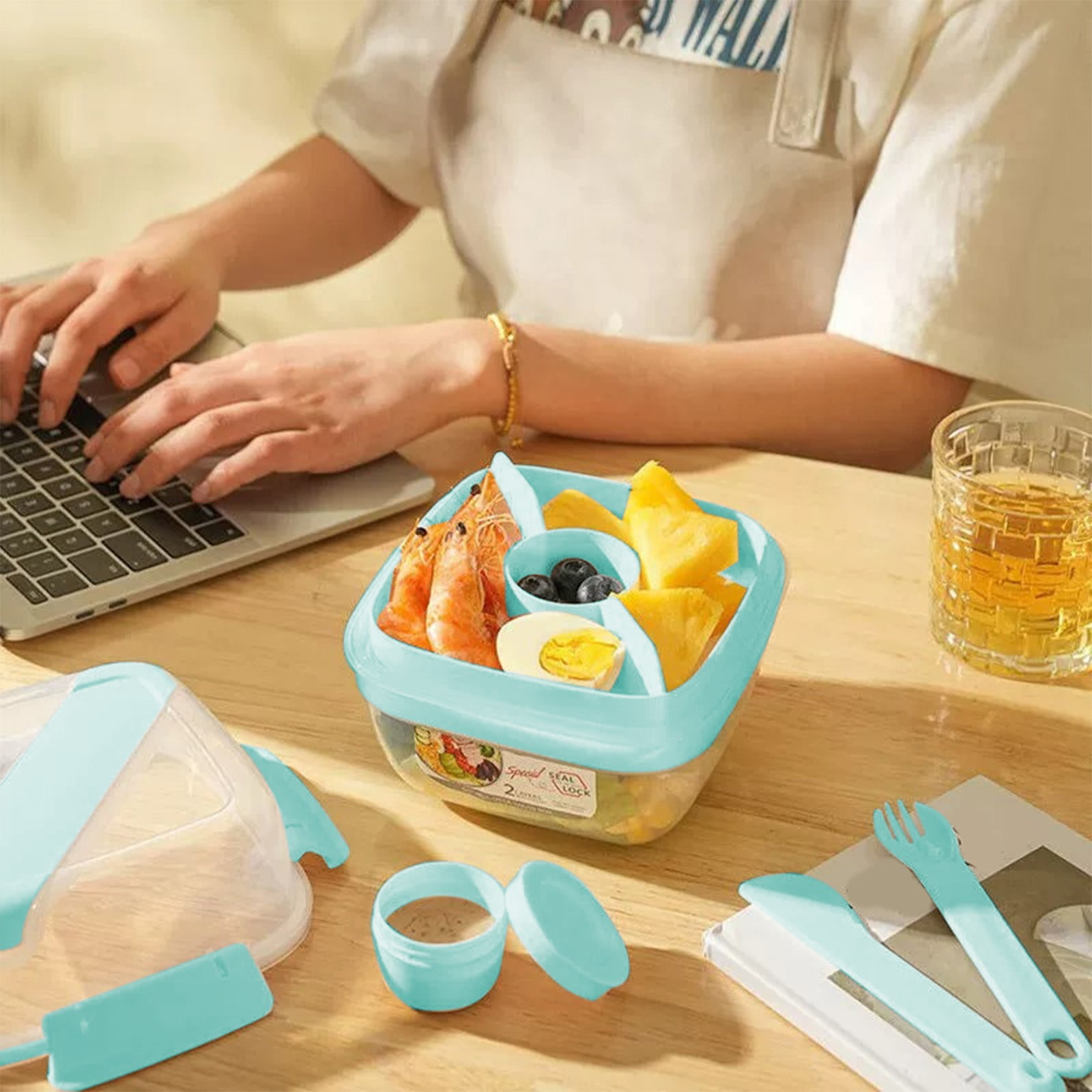 Blateno Salad Lunch Container for Adult Large Bento Lunch Box Salad