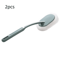 Blateno Shower Cleaning Scrub Brush with Long Handle - 2 in 1 Extendable Tub & Tile Floor Scrubber Brush with Cleaning Cloth 2pcs, for Bathroom Toilet Bathtub Kitchen Wall Window