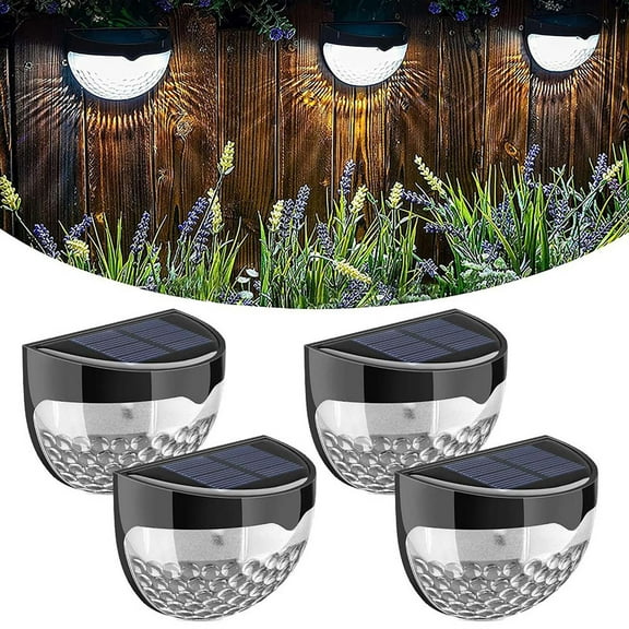 Blateno Solar Lights Outdoor for Deck, Waterproof Solar Powered Steps Light Outdoor Wireless Lamp Fence Lighting Walkway Patio Stair Garden Path Rail Backyard Fences Post Warm White