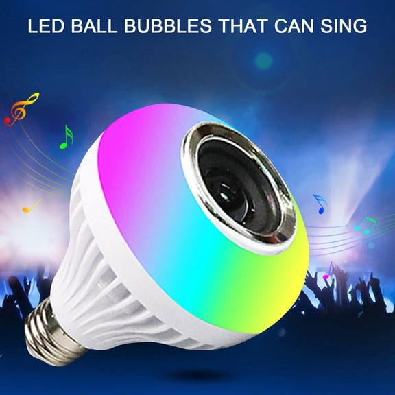 Blateno Wireless Bluetooth Stereo Audio LED Bulb 85-265V Multi-Mode Flash Strobe Fade Smooth RGB Light Bulb with Remote for Indoor Ambient Decoration