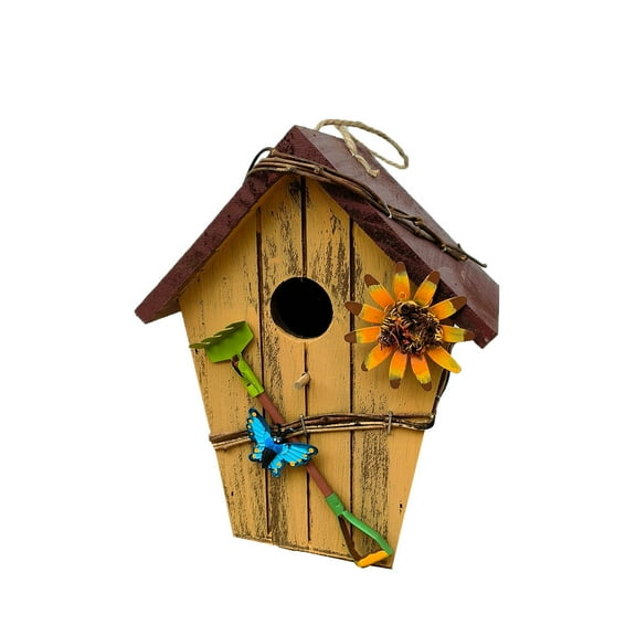 Blateno Wooden Bird House Nesting Box Hanging Bird Nests Home Garden Decoration