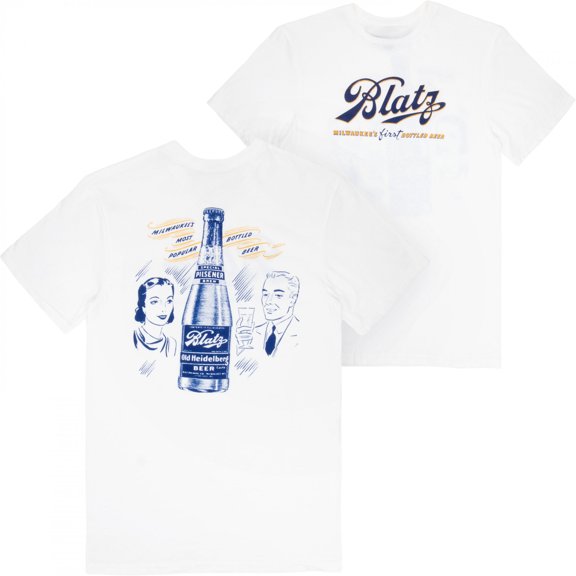 Blatz Milwaukee's Most Popular Front and Back Print T-Shirt-Small