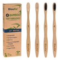 BlauKe® Bamboo Toothbrushes Soft Bristles 4Pack Biodegradable, Sustainable, Natural, Eco