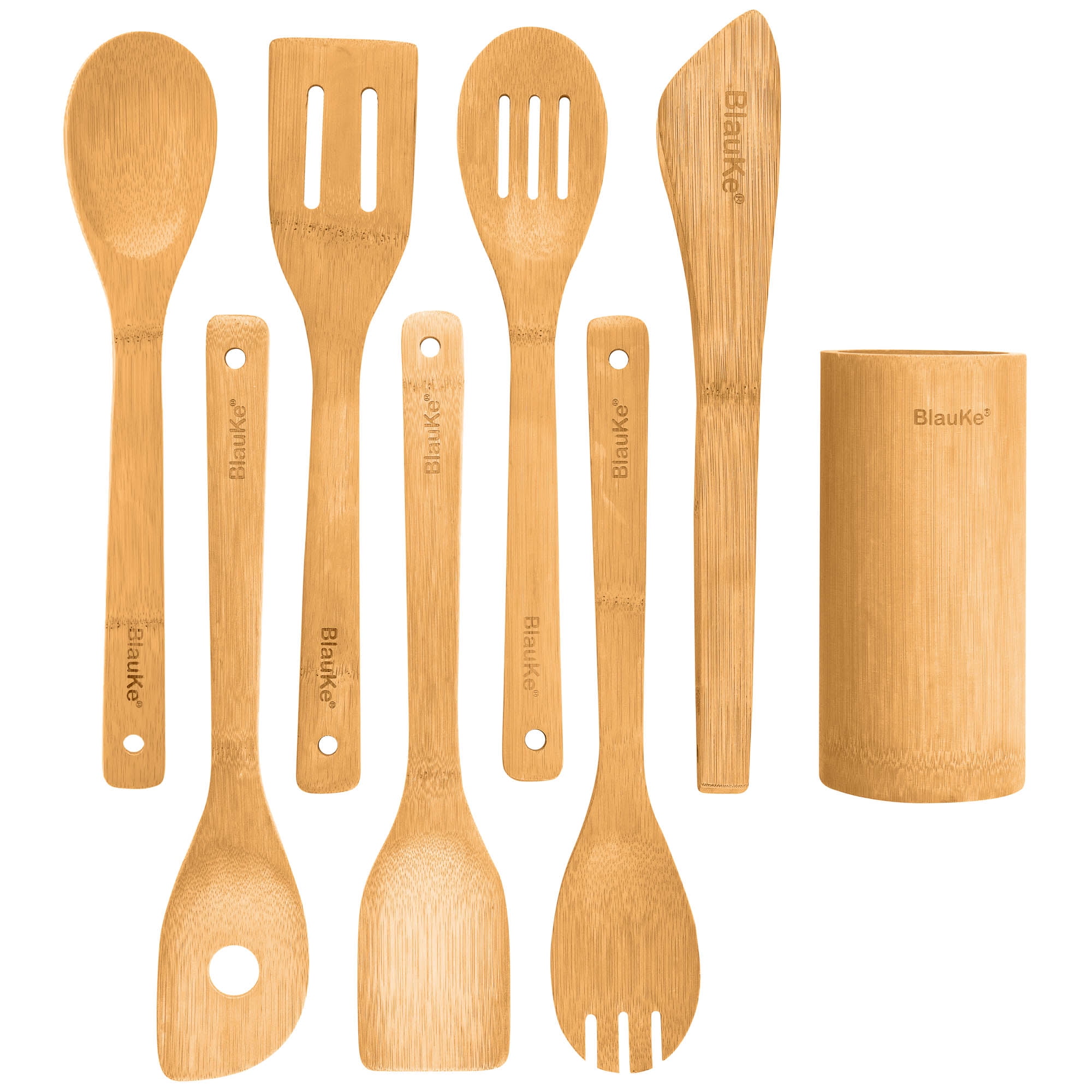 4 Spatule En Bambou Bois Cuillere Ustensile Cuisine