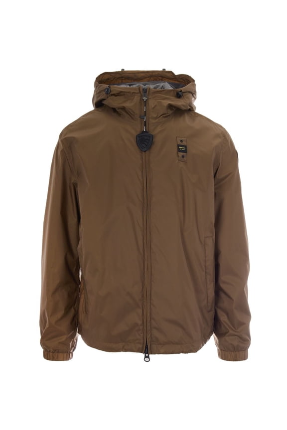 Blauer Lightweight Windbreaker Jacket With Fixed Hood And Logo Patch (Men's)