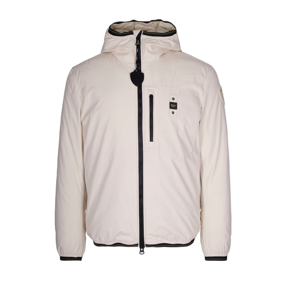 Blauer Monochromatic Neoprene Puffer Jacket With Zippered Pocket (Men's)