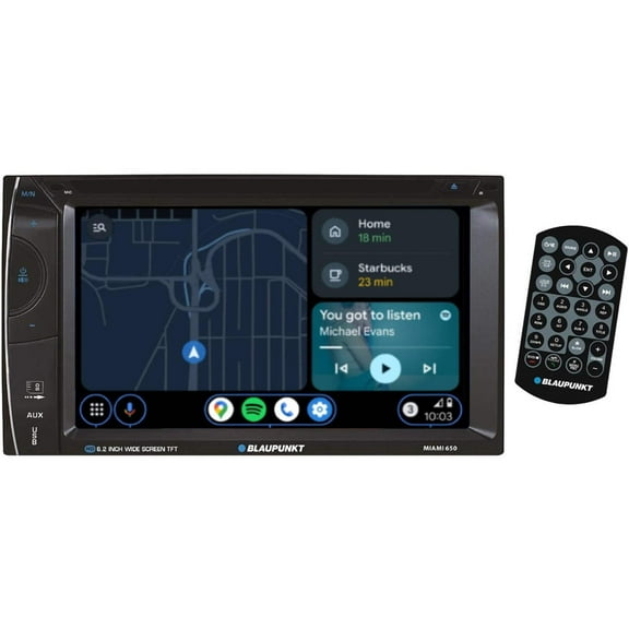 Blaupunkt MIAMI 650 6.2" Touchscreen Double DIN Bluetooth AM/FM Radio DVD/CD Multimedia Receiver