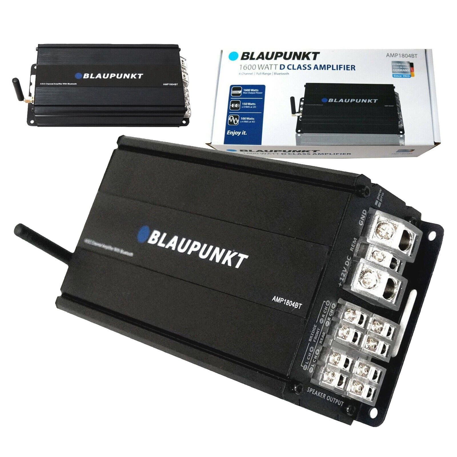 Blaupunkt AMP1804BT Car Audio 4-Channel Class D 1600W Amplifier w