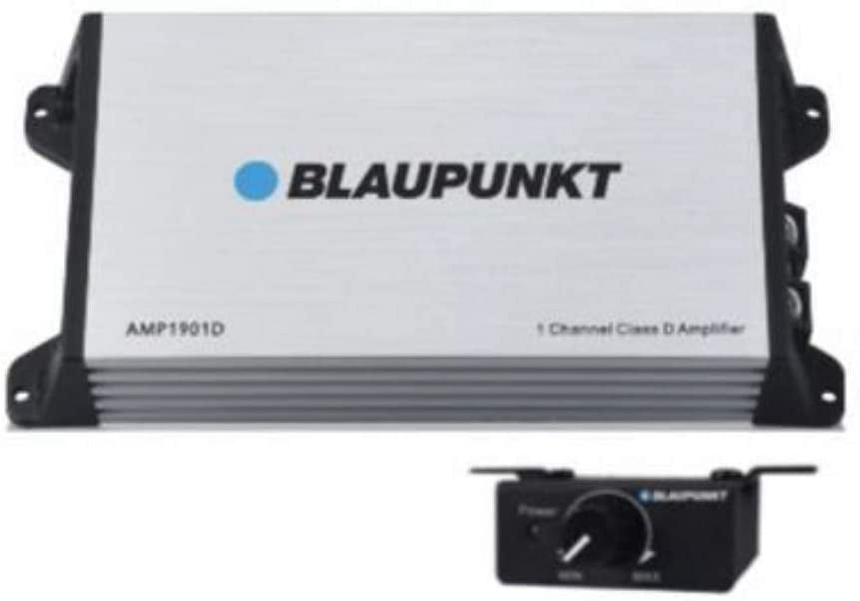 Blaupunkt AMP1901D 1-Channel 2000W Class D Car Amplifier, 8" x 6" x 2", Aluminum