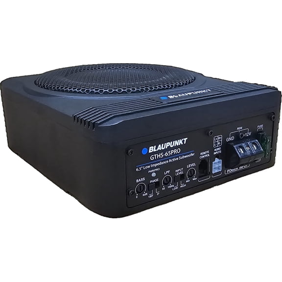 Blaupunkt GTHS-65PRO 6.5" Powered Subwoofer Enclosure - 320W Output, Bass Boost, Slim & Compact