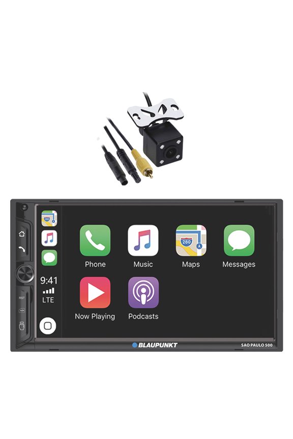 SAO PAULO 500 7" Touchscreen Double Din Bluetooth MP3 Stereo Receiver with Rear View Back-up Camera