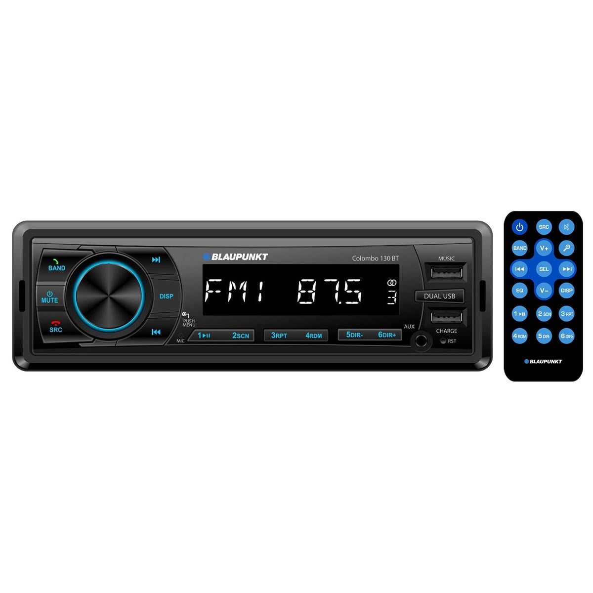 Blaupunkt Single DIN Mechless AM/FM Receiver with Bluetooth USB Input