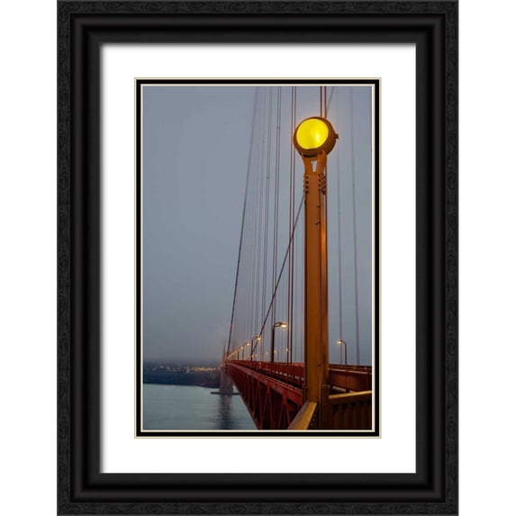 Blaustein, Alan 11x14 Black Ornate Wood Framed with Double Matting Museum Art Print Titled - Golden Gate Bridge - 50