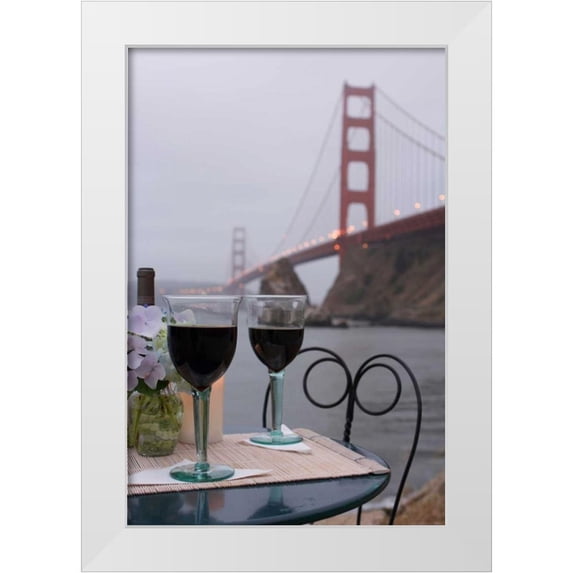 Blaustein, Alan 11x14 White Modern Wood Framed Museum Art Print Titled - Dream Cafe Golden Gate Bridge - 38